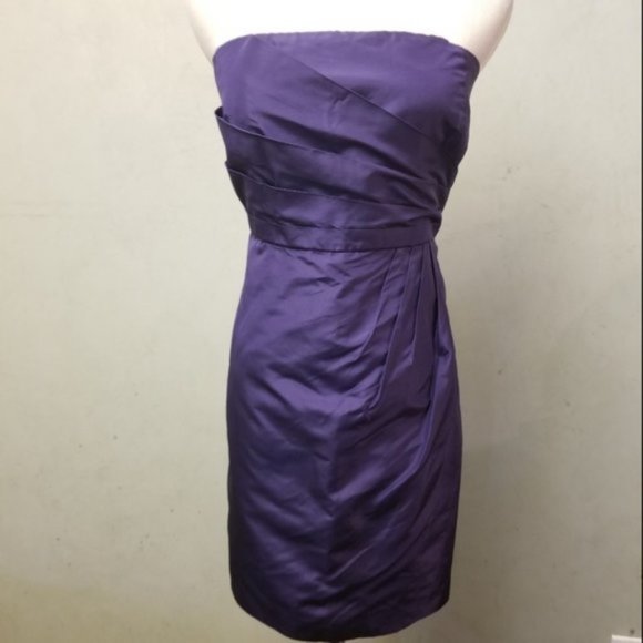 J. Crew Fawn Selma Dress Navy Silk Taffeta size 10 Petite (20) - Picture 12 of 12